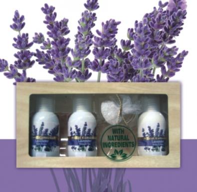 т.м. LADY DI: С ЦЕЛЕБНЫМИ ТРАВАМИ Косметические средства  Подарочные наборы FLORAL COLLECTION: ЛАВАНДА, 3Х50 мл